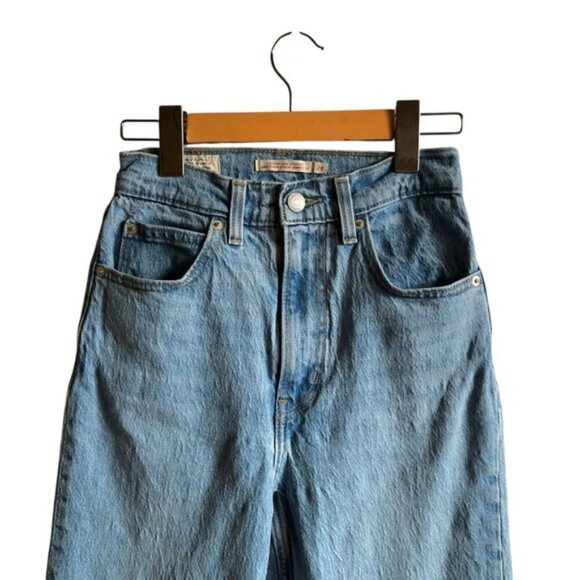 Levi’s 70s High Slim Straight Jeans Size 24 Light Wash Vintage Stonewash Style - Picture 3 of 15